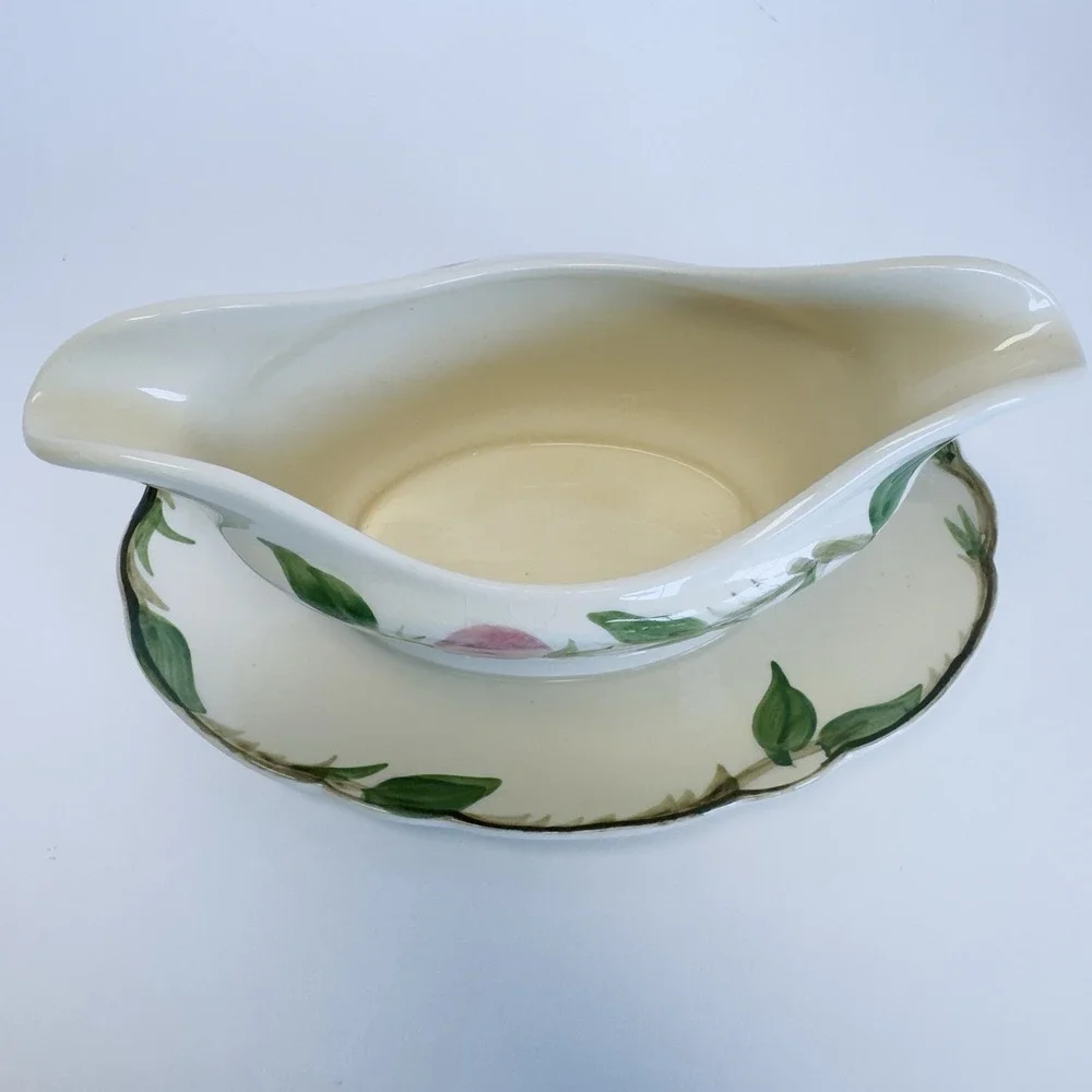 Franciscan Desert Rose Gravy Boat w/ under plate 1949-1953 MARK